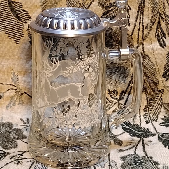 🎬 16oz Majestic Forest Tankard Stein w/Pewter Lid - Picture 4 of 14